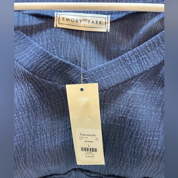 navy blue ruffle blouse - Picture 3 of 3